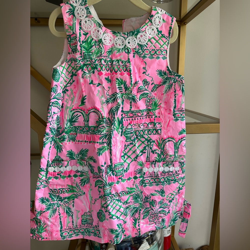 Lilly Pulitzer girls shift dress w embroidery detail, size 5